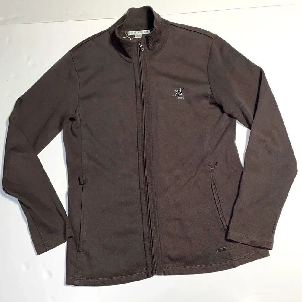 Cutter & Buck 100% Supima cotton fine rib zip jacket with zip pockets size S/P